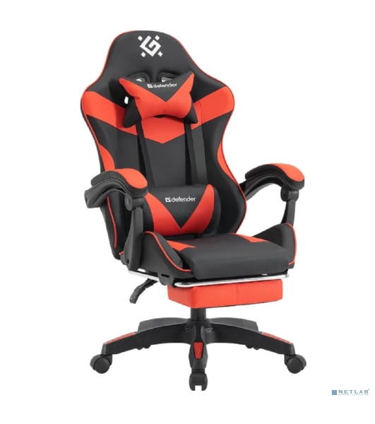 Кресло Defender TORNADO BLACK/RED черный/красный, экокожа