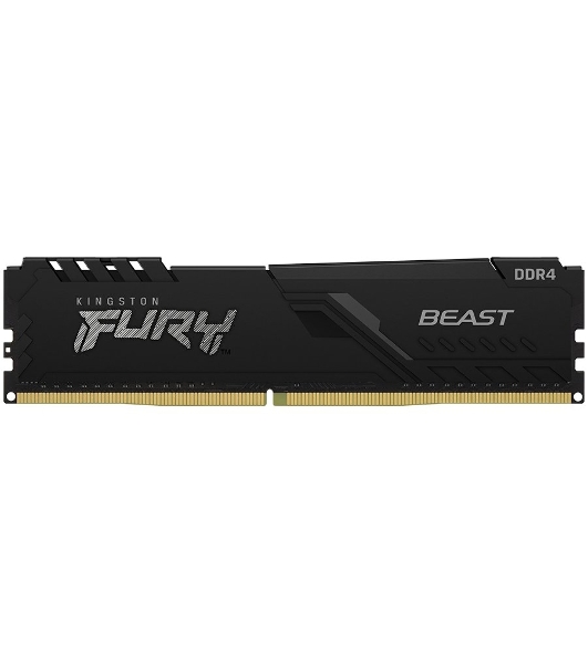 Оперативная память Kingston Fury Beast, DDR4, 16GB (1x16GB), 3200MHz, CL16, DIMM, с радиатором, черный