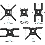 Кронштейн ONKRON M4 черный 32-65' макс. 400x400, 2 колена, наклон -5º+8º, поворот 180º макс, от стены 55-500мм, фото17