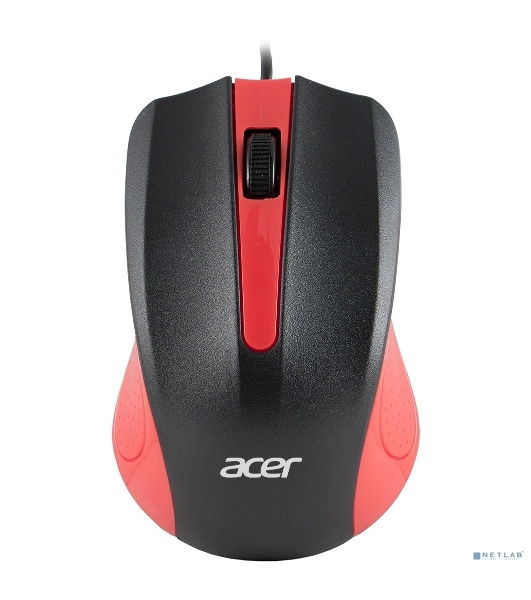 Мышь проводная Acer OMW012 черный/красный, 1200 dpi, USB, кнопки - 3