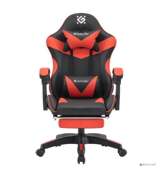 Кресло Defender TORNADO BLACK/RED черный/красный, экокожа