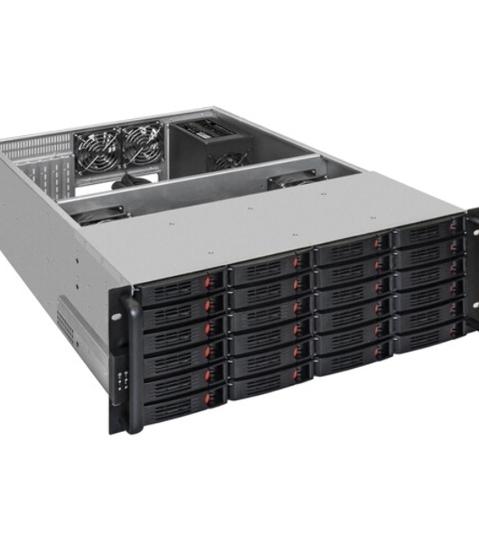 Серверный корпус ExeGate Pro 4U660-HS24 (RM 19', высота 4U, глубина 660, БП 700ADS, 24xHotSwap, USB)