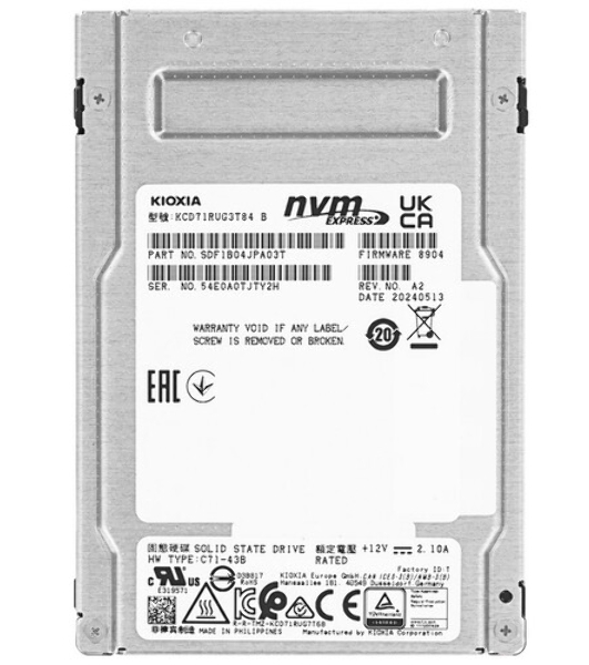Твердотельный накопитель SSD KIOXIA (Toshiba) 2.5'; 3.2TB CD7-V KCD71VUG3T20 PCIe Gen4x4 with NVMe 1.4, Bulk