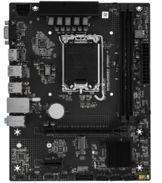 Материнская плата Maxsun Challenger B760M-F, LGA 1700, Intel B760, 2xDDR4, 3xSATA III, 2xM.2, 1xPCIe 4.0 x16, 1xHDMI, 1xVGA, 1xRJ-45 1Gb LAN, 2xUSB 3.2 Gen 1, 4xUSB 2.0, 3x3.5 мм, 5.1, mATX
