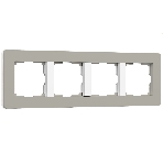 Рамка на 4 поста Split (дымчатый/белый, soft-touch) W0043067, фото 1