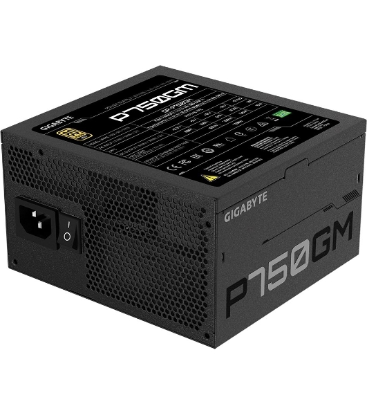 Блок питания Gigabyte P750GM (GP-P750GM), 750Вт, 80 PLUS Gold, 120мм, модульный, черный
