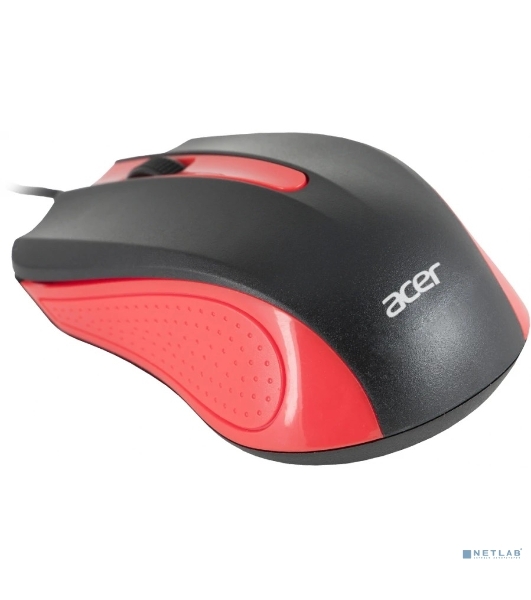 Мышь проводная Acer OMW012 черный/красный, 1200 dpi, USB, кнопки - 3