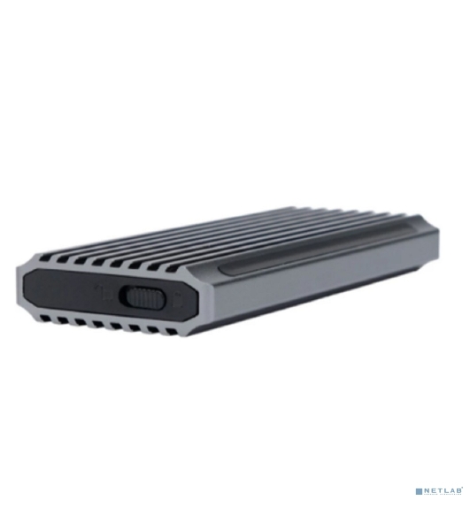 Внешний корпус Gembird EEM2-SATA-3 USB 3.1 для M2 SATA порт Type-С, RGb подсветка, металл, серебристый