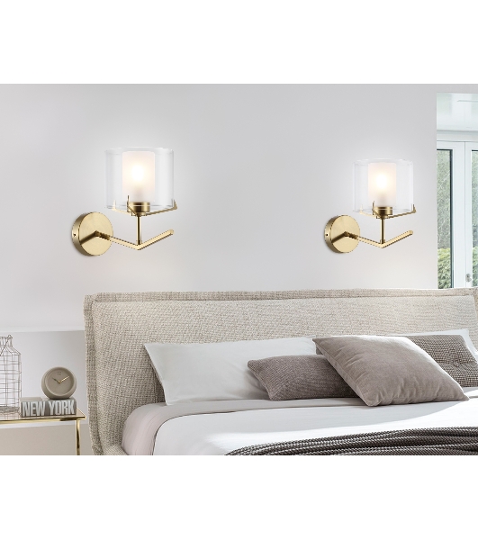 Настенный светильник Ambrella light LH57010 BS/FR латунь/белый матовый E14 max 40W 280*150*220