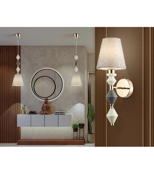 Настенный светильник Ambrella light LH75409 GD/GR золото/серый E14 max 40W 150*180*415