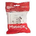 Розетка 1-местная СП с/з 16А белая с защ. штор. с 2 USB 2,1А EKF Минск, фото 1