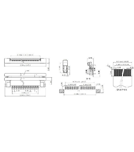 Разъем FPC Half Coverage Bottom Contact 0.5K-BX-10PWB 10 pin высота 2мм шаг 0,5мм