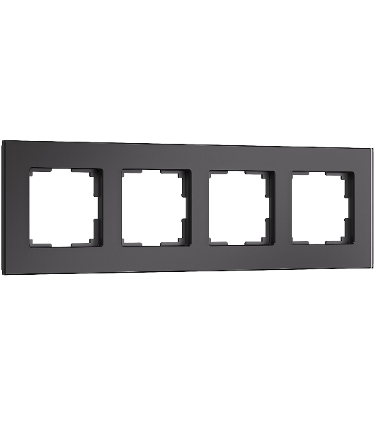Рамка на 4 поста Senso (черный, стекло soft-touch) W0043108