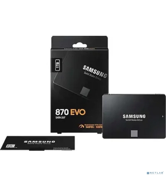 Накопитель SSD Samsung 870 EVO, 1Tb, SATA III, 2.5', R/W 560/530
