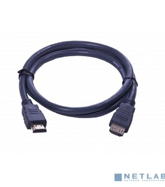 Кабель HDMI CP-HM-HM-3M Wize, 3 м, v.2.0, K-Lock, soft cable, 19M/19M, позол.разъемы, экран, темно-серый, пакет
