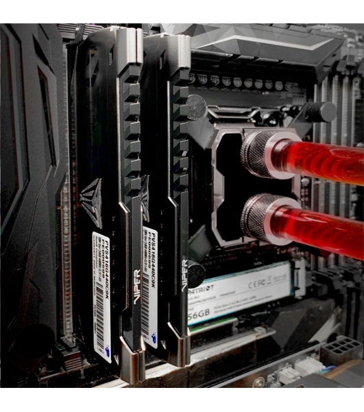 Оперативная память Patriot Viper Steel, DDR4, 32GB (2x16GB), 3600MHz, CL18, DIMM, радиатор, черный