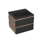Тумба под раковину Bau Stil Loft black brushed, раковина кварцевая BAU Stil 50, черный металлик, смеситель Dream Black, черный, фото9