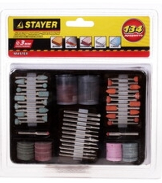 Набор STAYER MASTER 29905-H134 мини-насадки для гравировальных машин 134пр.
