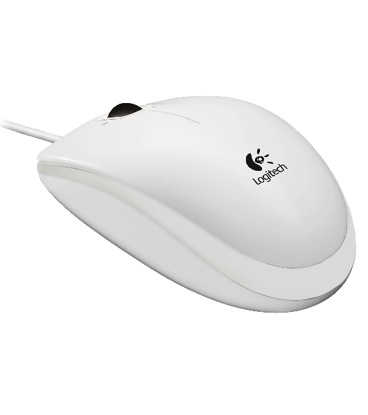 Мышь проводная Logitech B100 белый, 1000 dpi, USB, кнопки - 3