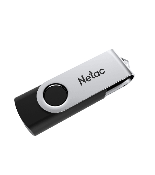 Флешка USB Netac U505 (NT03U505N-016G-20BK), 16Gb, USB 2.0, R/W 70/30, черный/серебристый