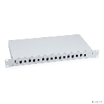 Бокс оптический Cabeus, портов: 16, SC (LC duplex), 32 хОВ, 1U, 44х485х200 мм (ВхШхГ), серый, (FO-19-16SC), фото 1