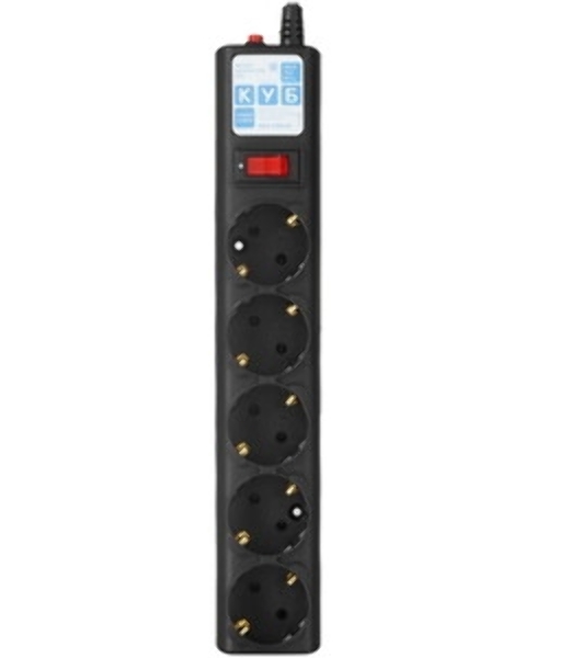 Сетевой фильтр PowerCube, PC 3м, 5р, черный граф. 10А, UPS(C14), SPG5-B3