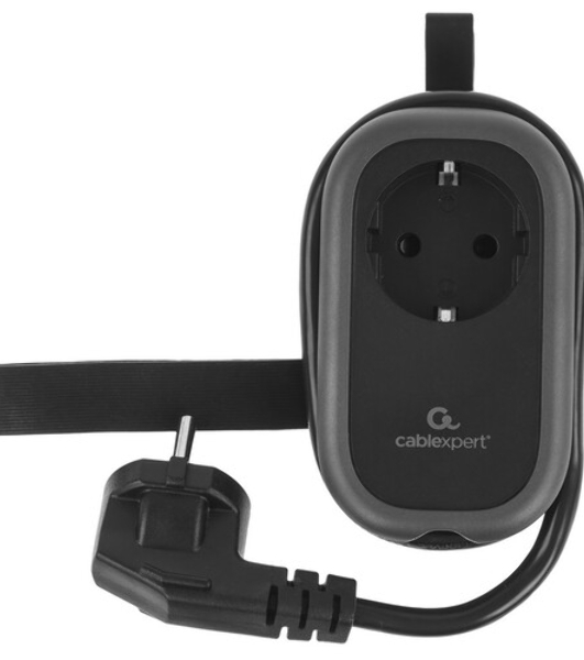 Удлинитель Cablexpert Exnovo mini, EXN-1-CU2-B-1.13, 1р, 16А, 1xType-C PD, 20 Вт, 2хUSB QC, 18Вт, 1.13м, ур.защиты 1+, черный, коробка
