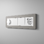 Рамка на 4 поста Split (дымчатый/белый, soft-touch) W0043067, фото5