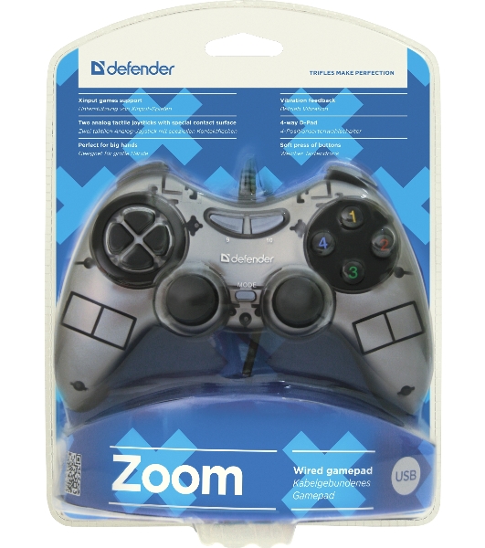 Геймпад Defender Zoom USB Xinput, 10 кнопок, 2 стика