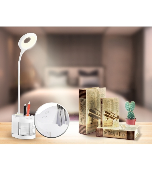 Настольная светодиодная лампа Ambrella light DE561 WH белый LED 4200K 4W