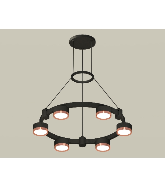 Светильник Ambrella light XR92051103/6 SBK/PPG черный песок/золото розовое полированное GX53 (A9205, C9232, N8126)