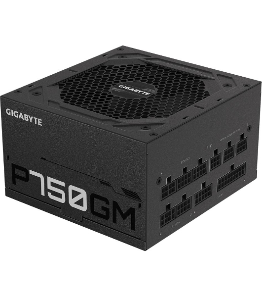 Блок питания Gigabyte P750GM (GP-P750GM), 750Вт, 80 PLUS Gold, 120мм, модульный, черный
