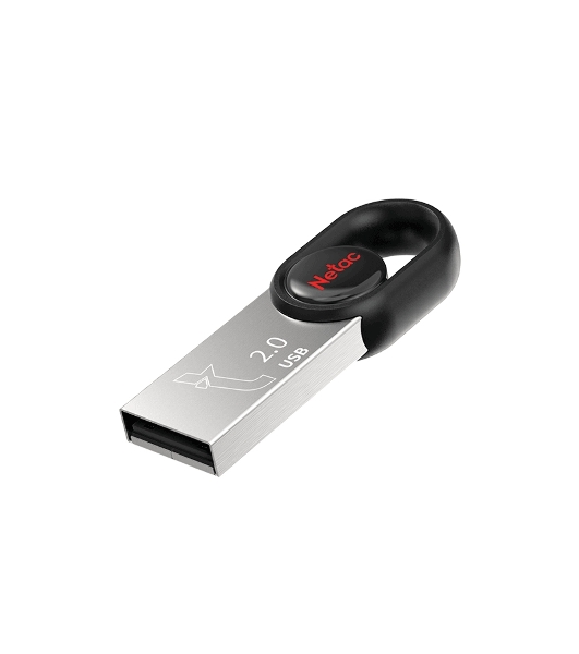 Флешка USB Netac UM2 (NT03UM2N-016G-20BK), 16Gb, USB 2.0, R/W 100/40, серебристый/черный