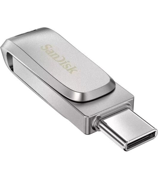 Флешка USB SanDisk Ultra Dual Luxe (SDDDC4-256G-G46), 256Gb, USB 3.2/USB Type-C, R/W 150/40, серебристый