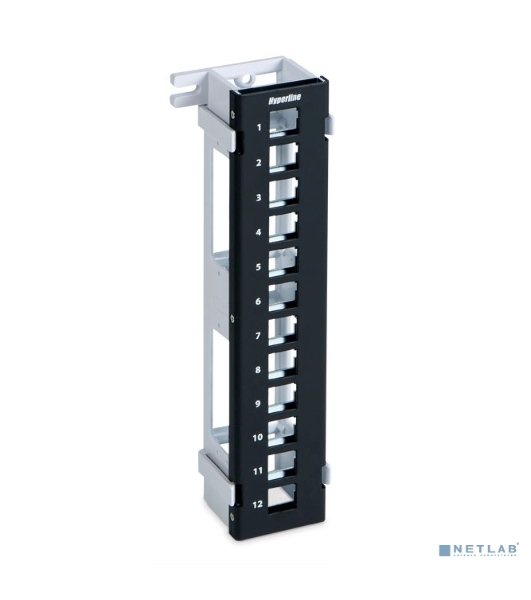 Модульная настенная патч-панель на 12 портов Hyperline PPWBL-12 для модулей Keystone Jack, с подставкой