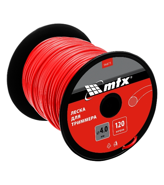 Леска для триммера MTX круглая 4,0 мм х 120 м, на катушке