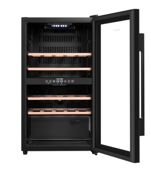 Винный шкаф Maunfeld MFWC-85D28 черный, 80 л, 2 отсека, 28 бут., класс G