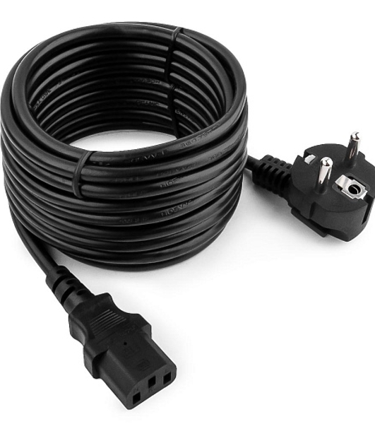 Кабель Gembird Power 250V 10A EUR, VDE питания сетевой, Евровилка, заземление, 5m (PC-186-VDE-5M)