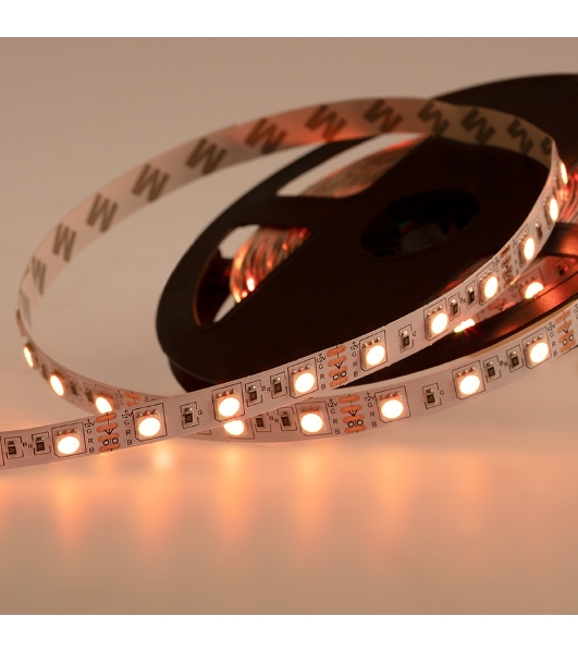 Лента светодиодная открытая, 10 мм, IP23, SMD 5050, 60 LED/m, 12 V, цвет свечения RGb