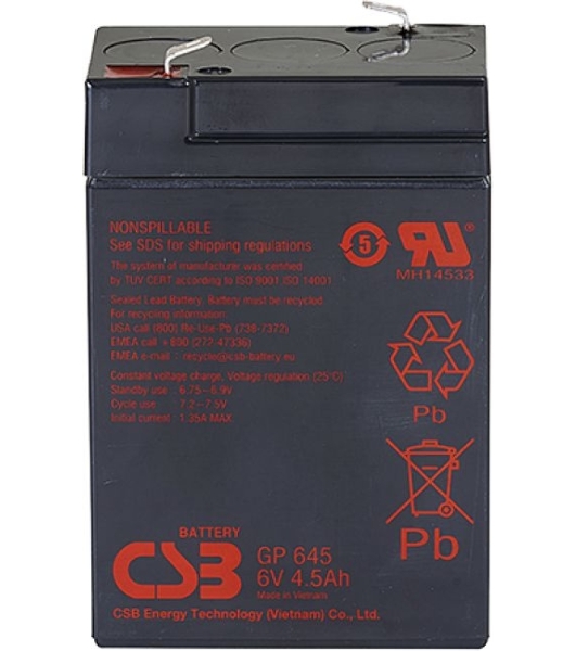 Батарея для ИБП CSB GP 645 (6V, 4.5Ah)