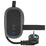 Удлинитель Cablexpert Exnovo mini, EXN-1-CU2-B-1.13, 1р, 16А, 1xType-C PD, 20 Вт, 2хUSB QC, 18Вт, 1.13м, ур.защиты 1+, черный, коробка, фото7