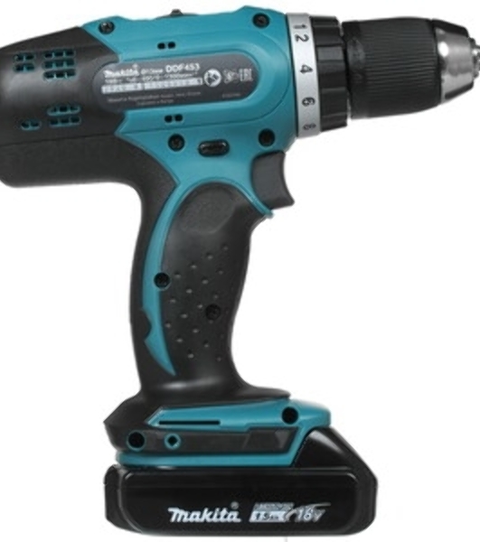 Дрель-шуруповерт Makita DDF453SYE, 18 В, 1,5 Ач, 42 Нм, щеточный