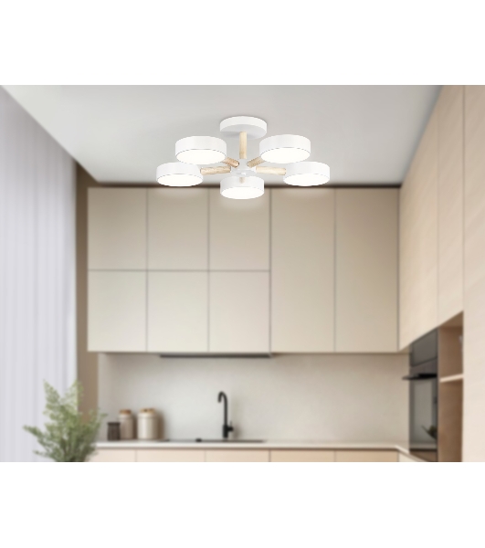Светильник Ambrella light FL4825/5 WH белый 3000K-6400K 65W D580*160 (ПДУ ИК)