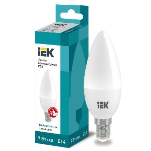 Лампа светодиодная IEK LLE-C35-7-230-40-E14 ECO C35 свеча 7Вт 230В 4000К E14