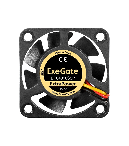 Вентилятор для корпуса ExeGate EP04010S3P черный, 40 мм, 7500 об/мин, 36 дБ, 3 pin