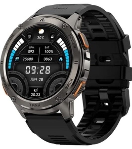 Умные часы KOSPET Tank T4, 1.43' AMOLED, Bluetooth, WR50, серебристый