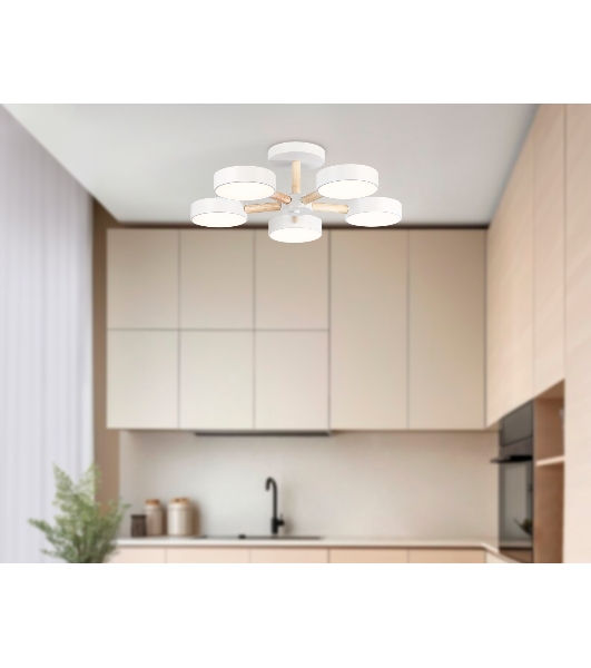 Светильник Ambrella light FL4825/5 WH белый 3000K-6400K 65W D580*160 (ПДУ ИК)