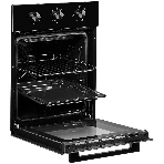 Встраиваемый духовой шкаф Monsher MOE 4563 Noir, электрический, High-Tech, объем 50 л, конвекция, гриль, 3 стекла в дверце, съемные стекла, съемная дверца, телескопические направляющие, черный, фото5