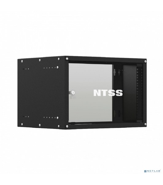 Шкаф коммутационный NTSS Lime (NTSS-WL6U5535GS-BL) настенный 6U 550x350 мм пер. дв. стекл несъемн. бок. пан. 30 кг черный 270 мм 8.4 кг 110 град. 370 мм IP20 сталь