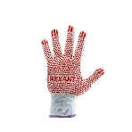 Перчатки Rexant х/б белые нейлоновые ('Точка' ПВХ), фото 1